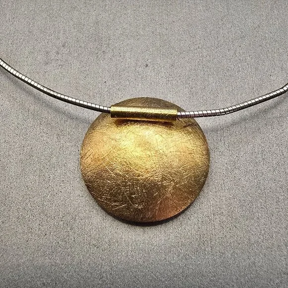 VTG Sterling Silver Pearl Pendant Necklace 925 Germany 2 Tone RL Regis Lecuyer - Picture 4 of 13